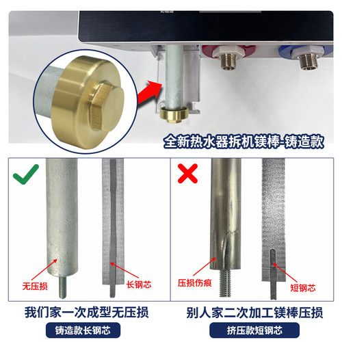适用樱花电热水器镁棒40/50/60/80L升排污口配件铸造款牺牲阳极棒 - 图2