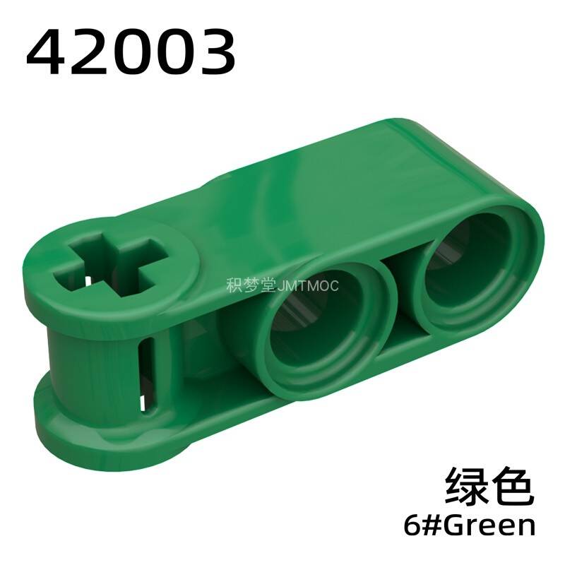 积梦堂科技组42003积木配件1x3栓轴孔正交连接件单侧十字孔零件拼-图2