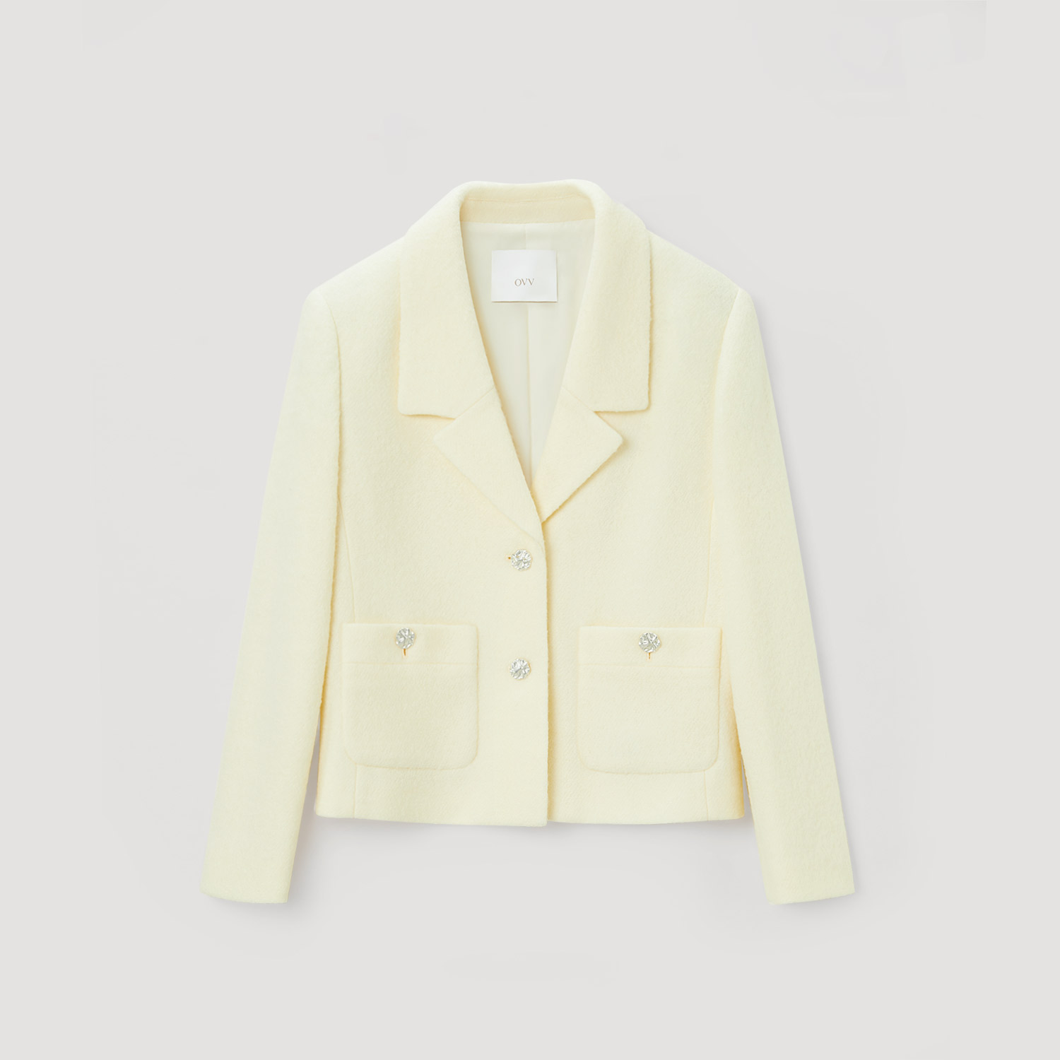 OVV Outlet 秋冬热卖时尚女针织圈圈羊毛贴袋设计单件西服外套女
