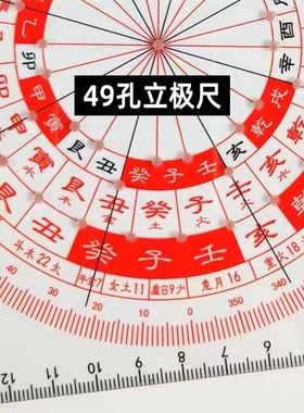 立极尺透明罗盘49孔八宅玄空飞星户型亚克力测量尺U专业立极规中