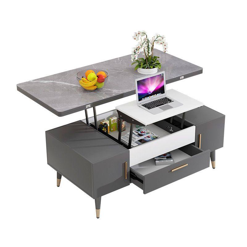 岩板多功能升降茶几餐桌两用奶油风家用吃饭桌小户型折叠茶几桌,淘宝优惠券,粉丝福利购,淘宝优惠卷