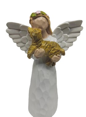 天使纪念品宠物饰品狗和猫纪念品礼品树脂天使雕像摆件造型