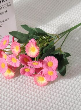跨境仿真小雏菊仿真花束北欧家居花墙布置拍摄道具假花仿生花