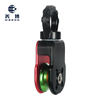Universal single pulley rotating ring rope anti-knot universal joint side plate zipline pulley mountain climbing equipment