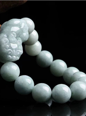 2025新款冰糯种翡翠貔貅手链男女通用高雅玉石饰品一件代发