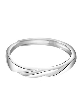 2025七夕新款莫比乌斯心形戒指定制情话浪漫男女对戒刻字定情饰品