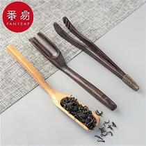 Bamboo leaf tea spoon solid wood tea spoon pick up tea shovel teaspoon teaspoon Japanese style single long handle fetch tea set tea set