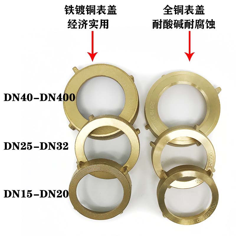 宁波水表铜盖DN15/20纯铜表罩40水表芯76MM水表玻璃102MM水表配件 - 图1