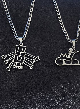 儿童DIY绘画涂鸦绘画定制设计纪念项链钥匙扣礼物项链定制图案