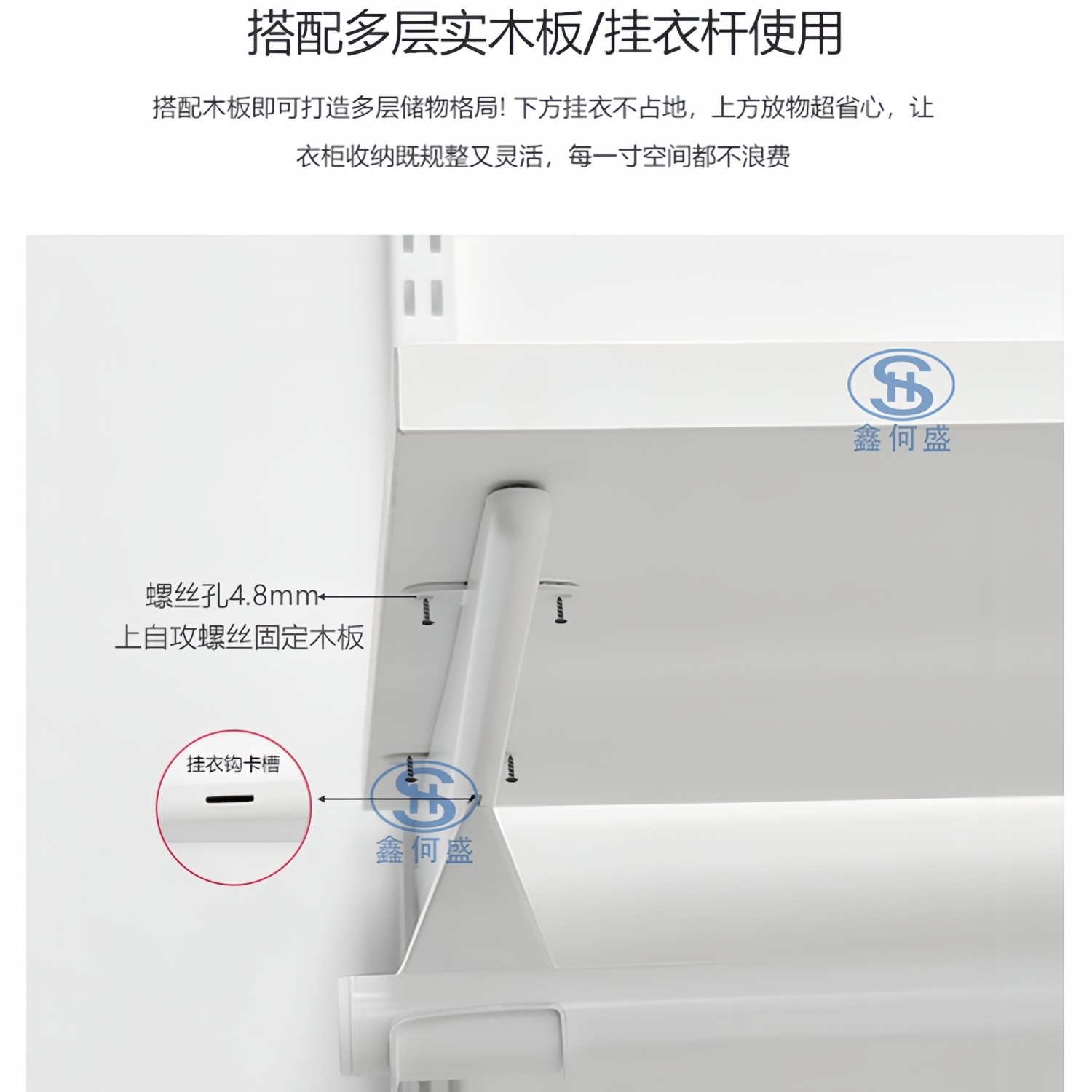 金属衣柜AA柱支架挂衣木板层板配件砌墙衣橱旧房出租屋改造定制,淘宝优惠券,粉丝福利购,淘宝优惠卷