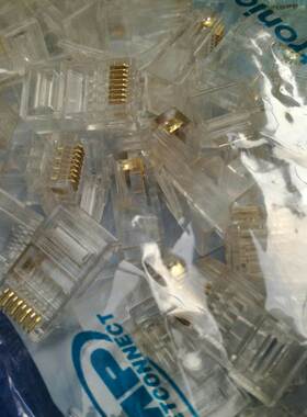 安普超六类水晶头非屏蔽网线安普RJ45水晶头AMP连接头千兆8芯CAT6