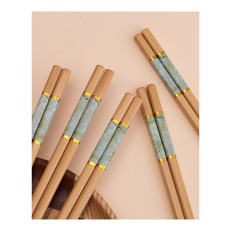 健康楠竹筷子家用5-10双装成人长防霉一人一筷防滑 家人竹木筷子 - 图3