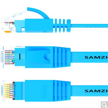 山泽（SAMZHE）SZ-625BE 六类千兆超扁网线 蓝色（镀金头）25米 - 图2