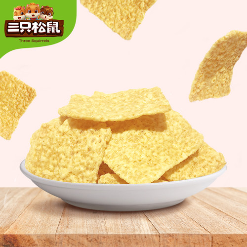 【三只松鼠_苦荞脆片60g】粗粮锅巴薯片办公室小零食 - 图1