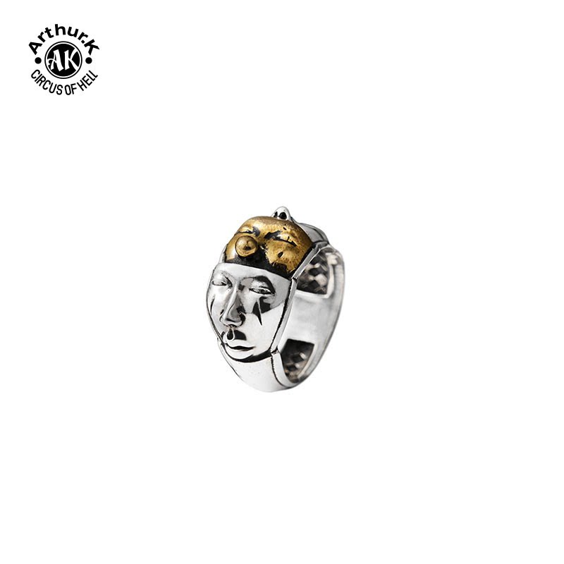 Arthur.k vintage face clown ring silver for men and women
