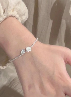 999纯银碎银子莲花手链女2024新款爆款气质高级感百搭手串送女友