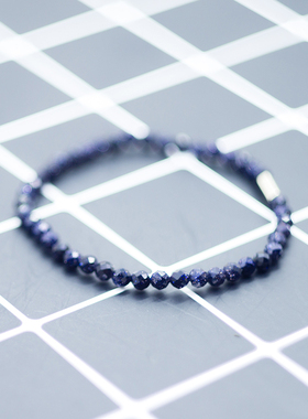 星空新款蓝砂石手链 925银转运 水晶手串 男女情侣饰品可定制刻字