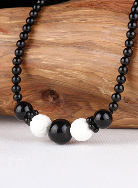 民族风项链女锁骨链简约大方脖链百搭黑色颈链脖子饰品夏季装饰链