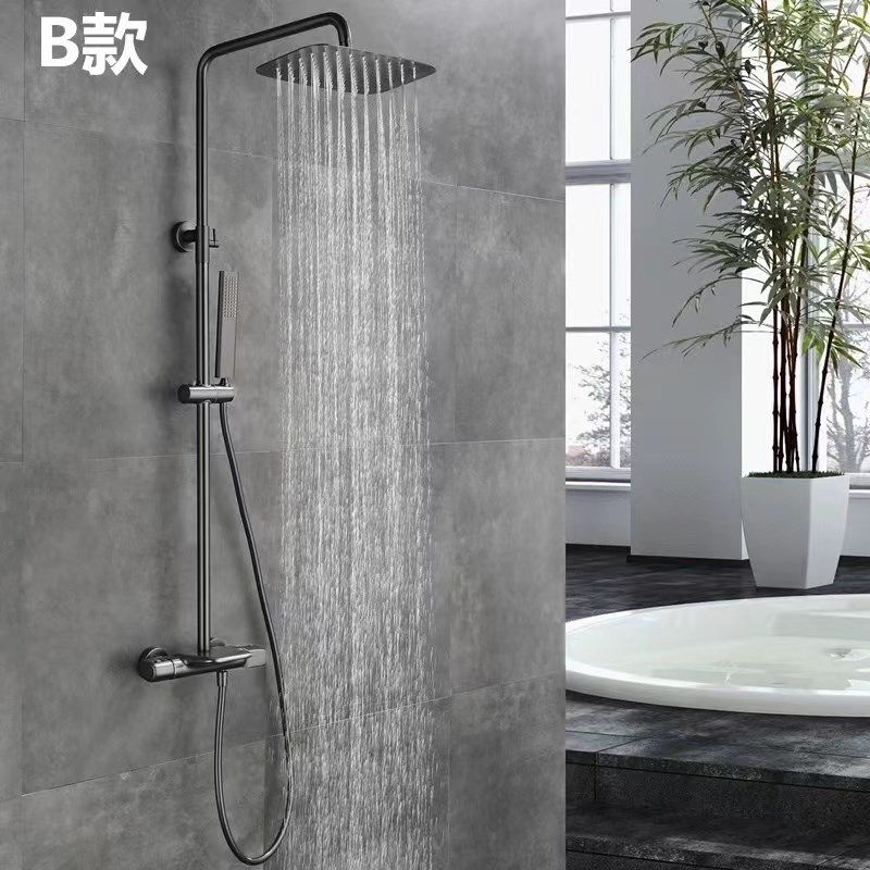 全新枪灰色智能恒温淋浴花洒套装卫生间N淋浴器全铜淋雨增压,淘宝优惠券,粉丝福利购,淘宝优惠卷