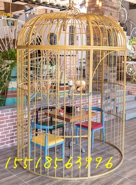 欧式铁艺鸟笼凉亭摆件装饰餐厅婚庆场景网红O道具火车头装饰品模