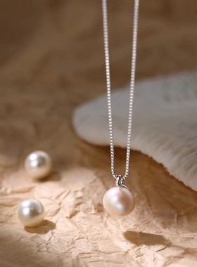 999纯银天然淡水珍珠项链女2024新款爆款轻奢小众高级感锁骨颈链