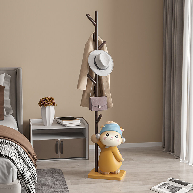艺术猫落地摆件衣帽架创意家用玄关卧室挂衣架装饰品乔迁新居礼物