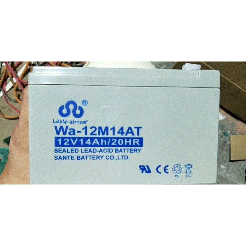 铅酸蓄电池Wa-12M14AT消防挂壁主机用12V14AH储备机房UPS电源 - 图1