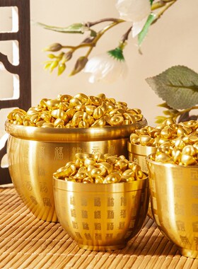 孟加拉赤金同款色百福缸聚宝盆底座百福招财缸居家办公金元宝招财