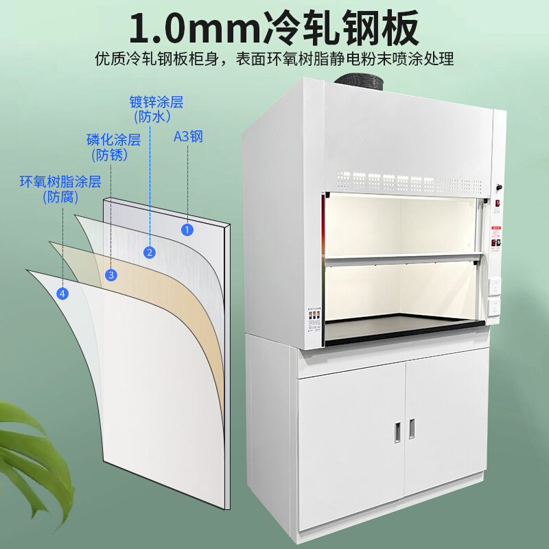 实验室通风柜工厂直销水槽耐酸碱抽风全钢通风橱实验台定制 - 图1