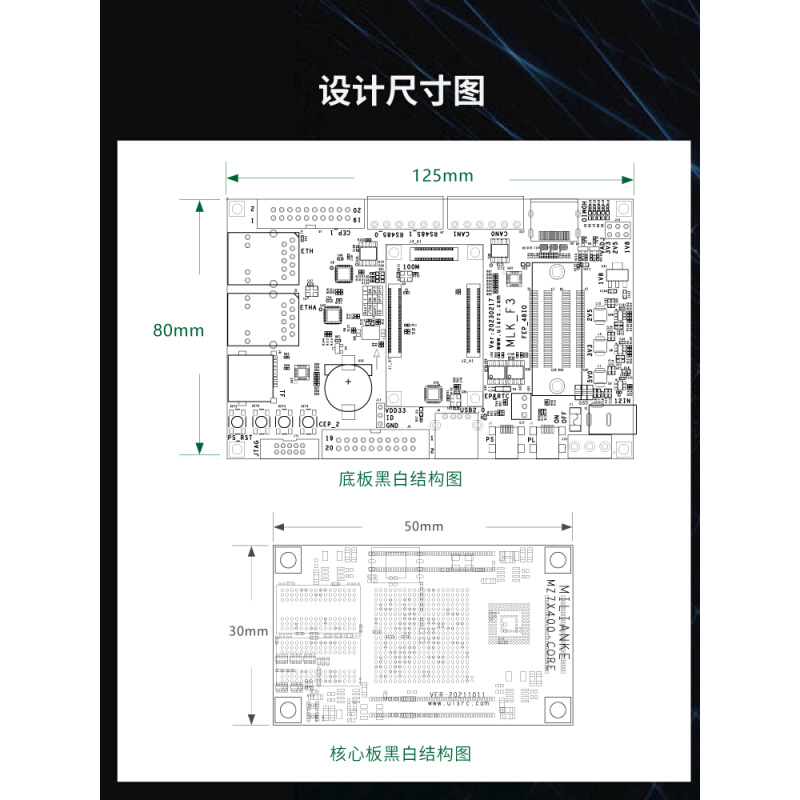 米联客MLK-F3-7010 7020 XILINX FPGA开发板ARM ZYNQ7000 7015 - 图3