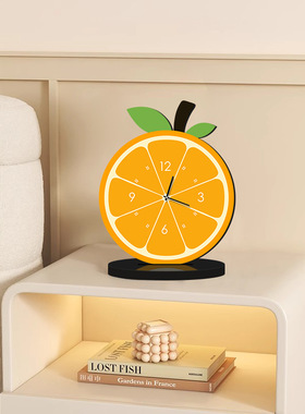 简约现代水果木质台钟摆件