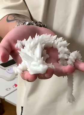3d打印龙小飞龙带翅膀玩具关节大号夜光龙立体水晶模型发光宝石龙