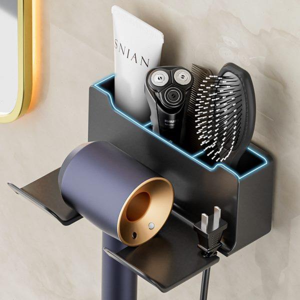 Bathroom hair dryer without punching bathroom hair dryer storage rack wall-mounted air gantry rack bracket storage rack