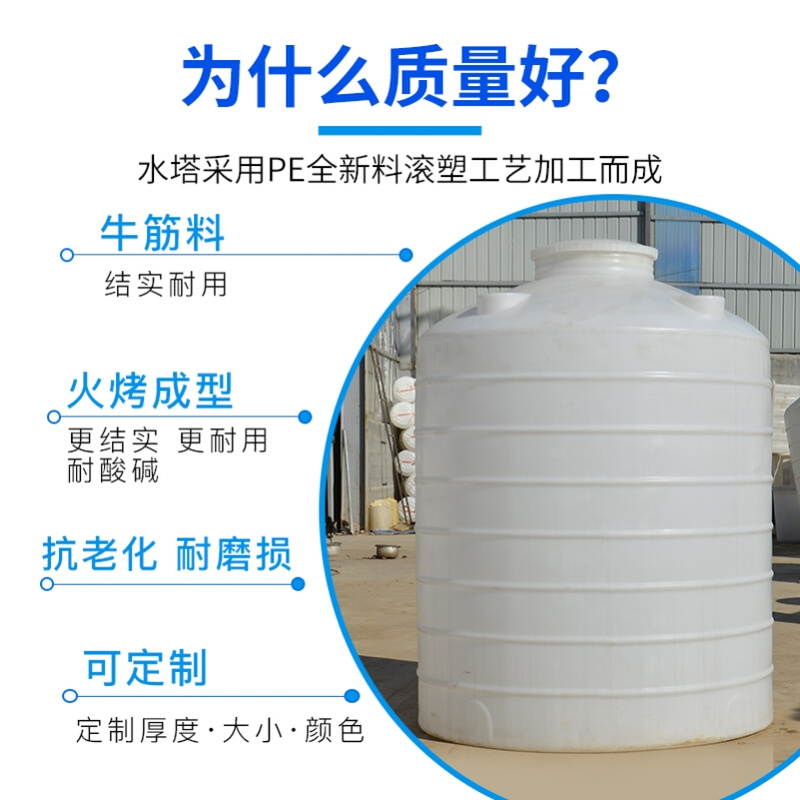 加厚立式塑料水塔pe储水罐大容量蓄水桶10/20/30吨外加剂储罐水箱-图1