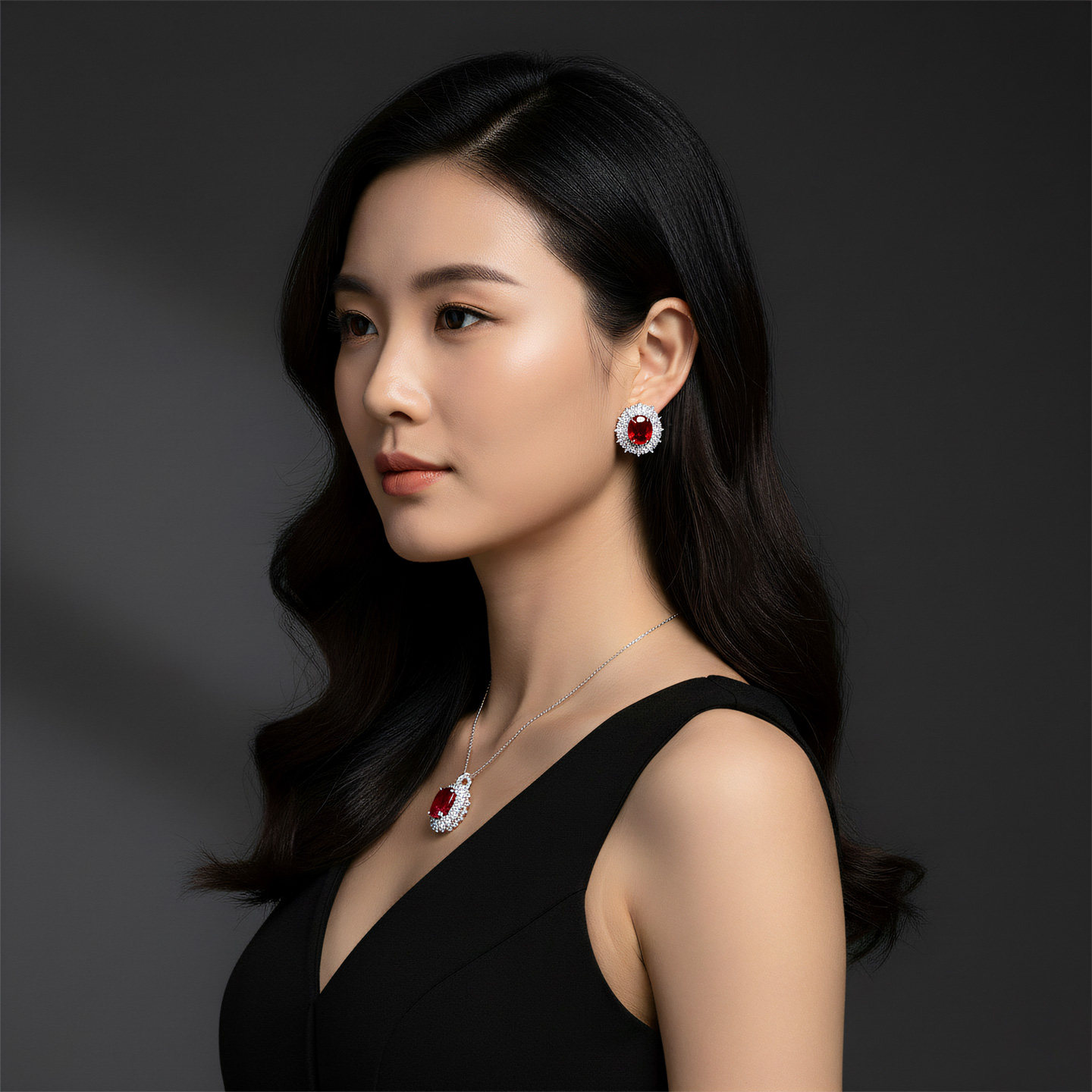 AILEQ纯银925耳饰高碳钻高级感大戴妃耳钉礼物高档耳饰坠合成红宝,淘宝优惠券,粉丝福利购,淘宝优惠卷