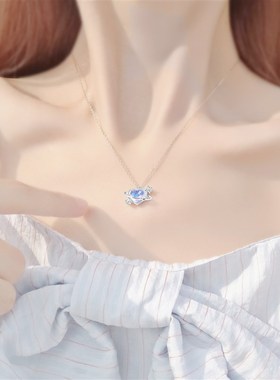 告白气球爱心纯银项链女锁骨链轻奢小众设计感高级2021年新款闺蜜