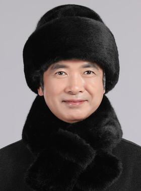 老年人地主帽冬天加厚保暖帽男士中老年总统帽老头爷爷帽老年男帽