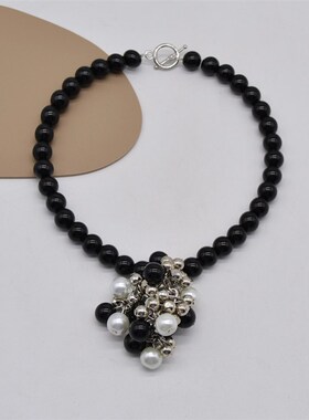 珍珠水滴葡萄串珠锁骨链女气质宴会风珍珠项链高级感短款气质颈链