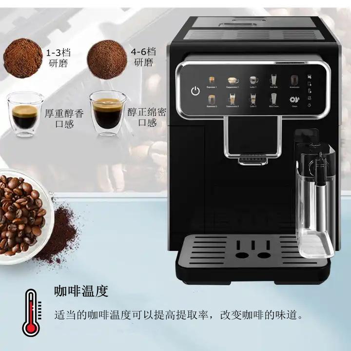 家用全自动智能触摸屏研磨一体蒸汽式打奶泡拿铁拉花咖啡机带奶罐 - 图1