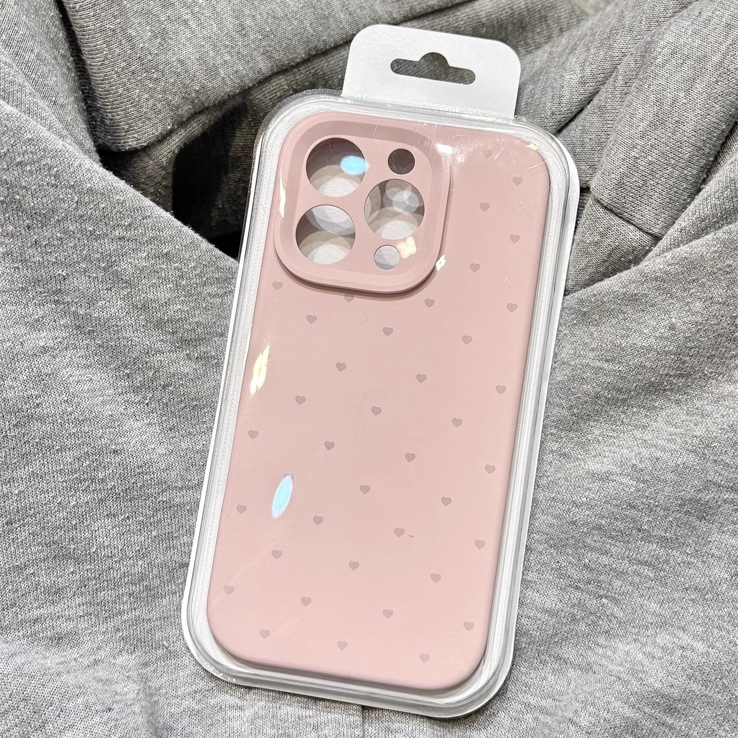 粉白色满屏小爱心磨砂液态硅胶适用于iphone17promax苹果14手机壳15新款16pro女13少女心17Air全包边防摔软壳 - 图0