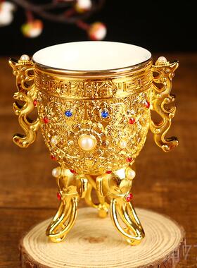 正品金瓯永杯摆件客奢华复古铜礼器家居桌固面饰品厅创意酒杯商务