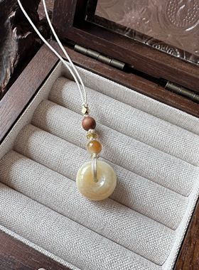 和田玉新中式手机链平安扣手机挂包挂