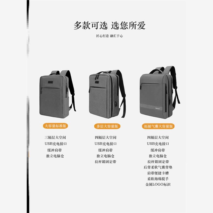 Laptop backpack computer bag large capacity 4 layers电脑包-图3