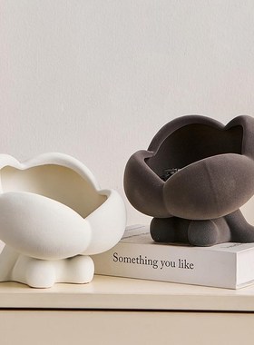 入户玄关钥匙收纳摆o件红色高级感轻奢高档陶瓷进门口装饰置物托