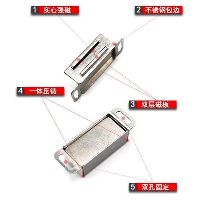 小号不锈钢碰珠门吸强磁碰柜门磁吸柜吸碰实心磁橱柜衣柜45mm珠碰 - 图2