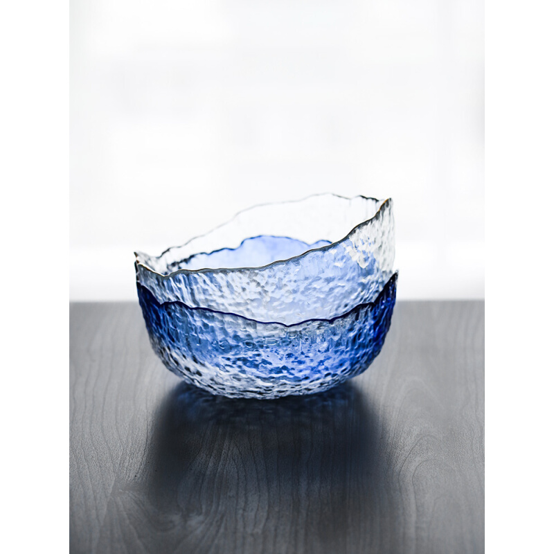 。玻璃沙拉碗 透明金边蔬菜水果创意个性大碗大号水晶甜品家用餐 - 图2