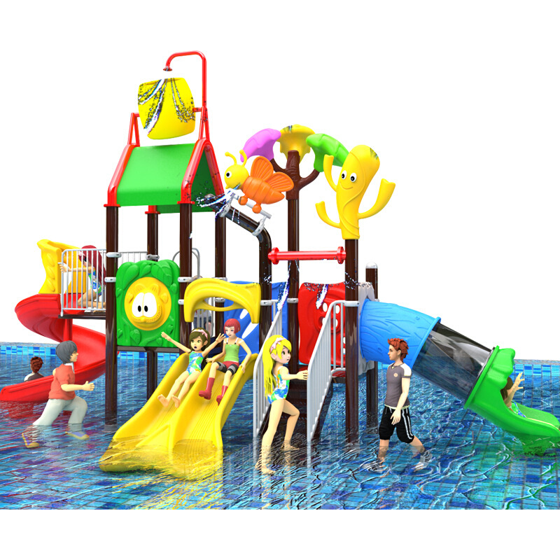 游泳池塑料滑梯水上乐园儿童游乐设备户外水寨水屋幼儿园滑梯定做 - 图2