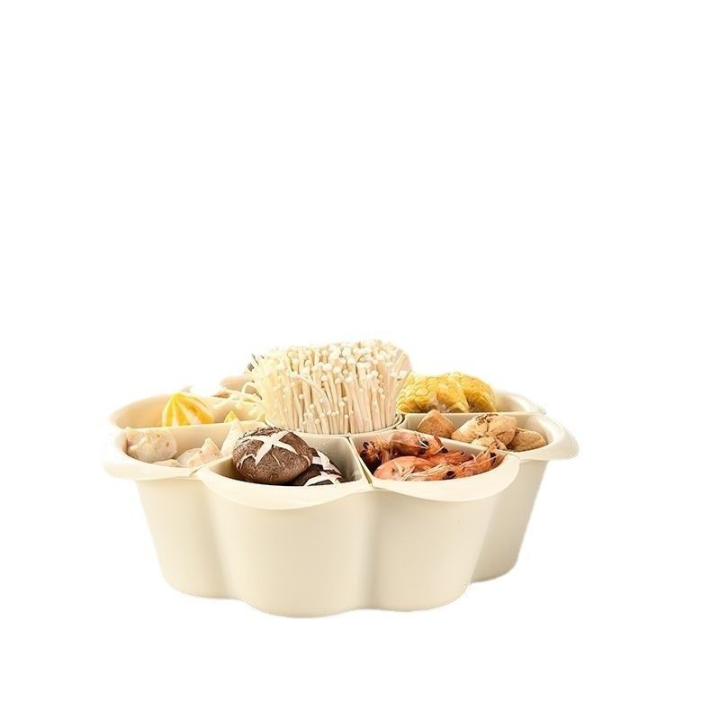 新款火锅拼盘沥水篮多分格家用可旋转塑料水果盘洗菜篮蔬菜配菜盘,淘宝优惠券,粉丝福利购,淘宝优惠卷