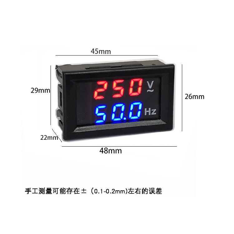 交流电压频率双显表AC110V220V380V赫兹表50Hz发电机数显频率表 - 图2