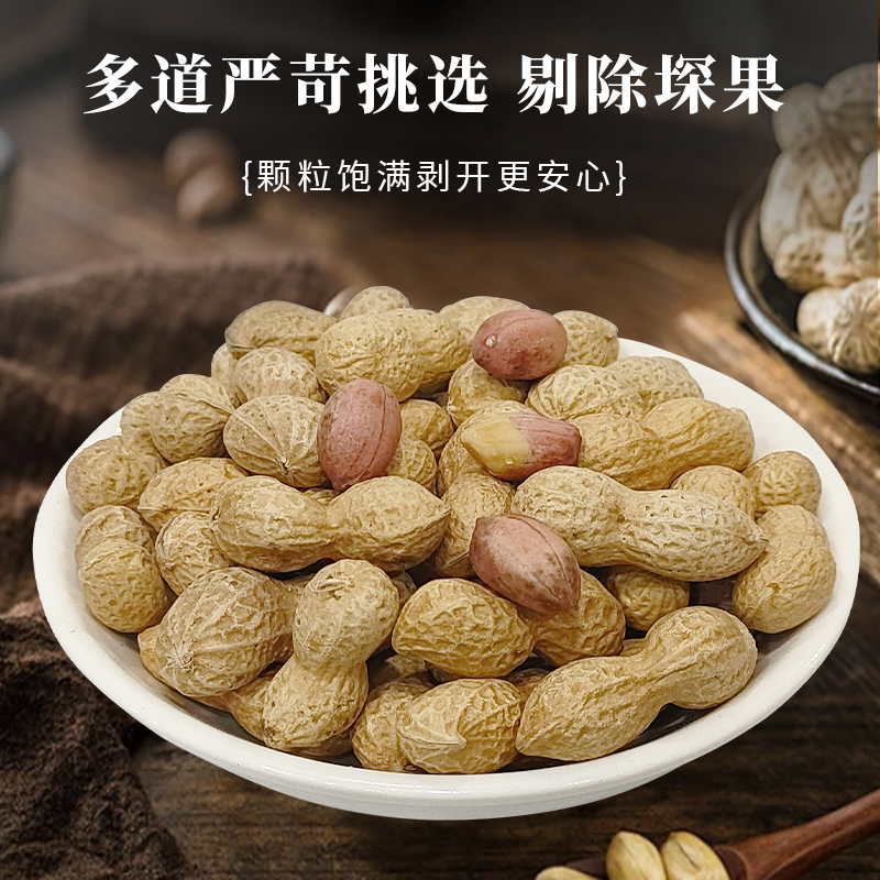 2024年新货东北原味炒花生酥脆大颗粒饱满熟花生休闲零食小吃批发